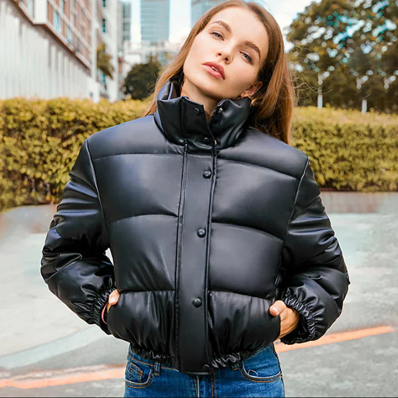 Valenzora | Padded leather jacket for women