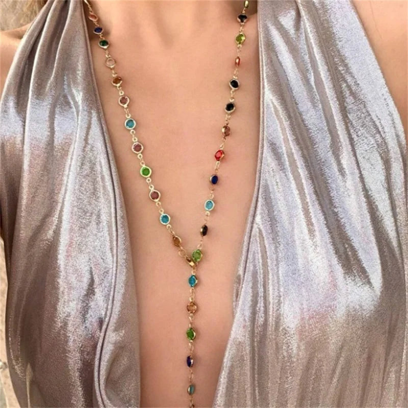 Valenzora | Bunte Halskette mit Zirkonia-Kristallen