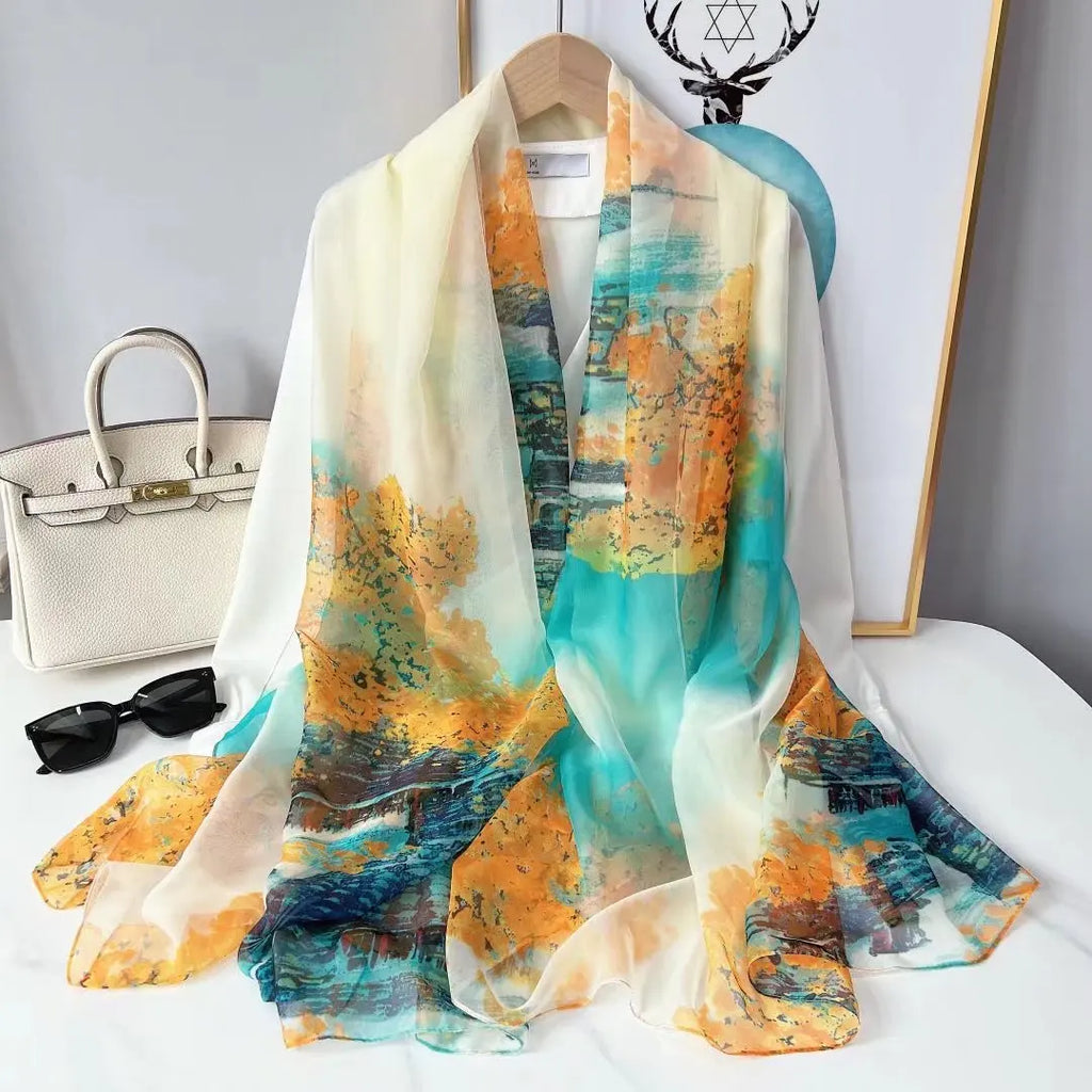 Valenzora | Silk scarf with elegant design and soft texture for cold days. Style