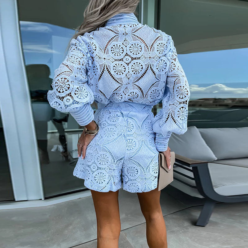 Valenzora - Elegant casual two-piece lace set