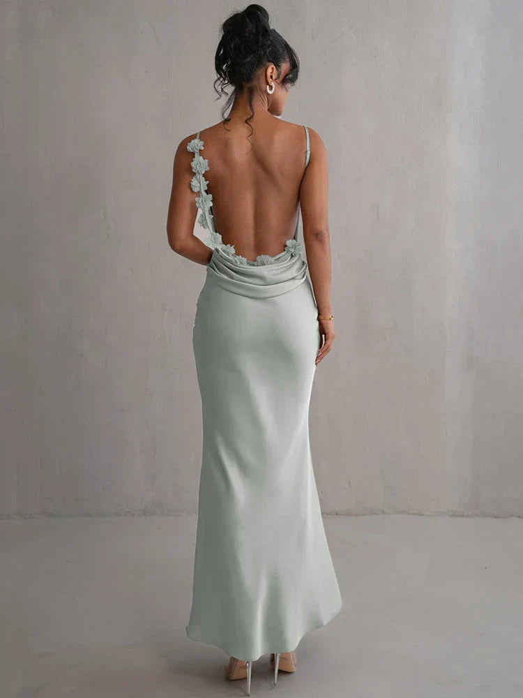Valenzora | Long backless floral dress