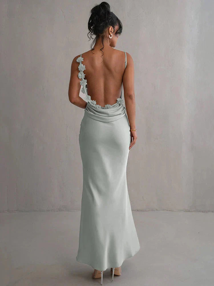 Valenzora | Satin Floral Dress Style