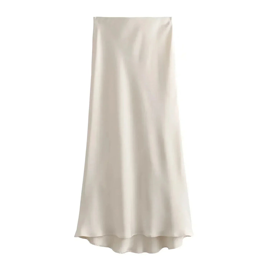Valenzora | Satin Maxi Skirt for Women