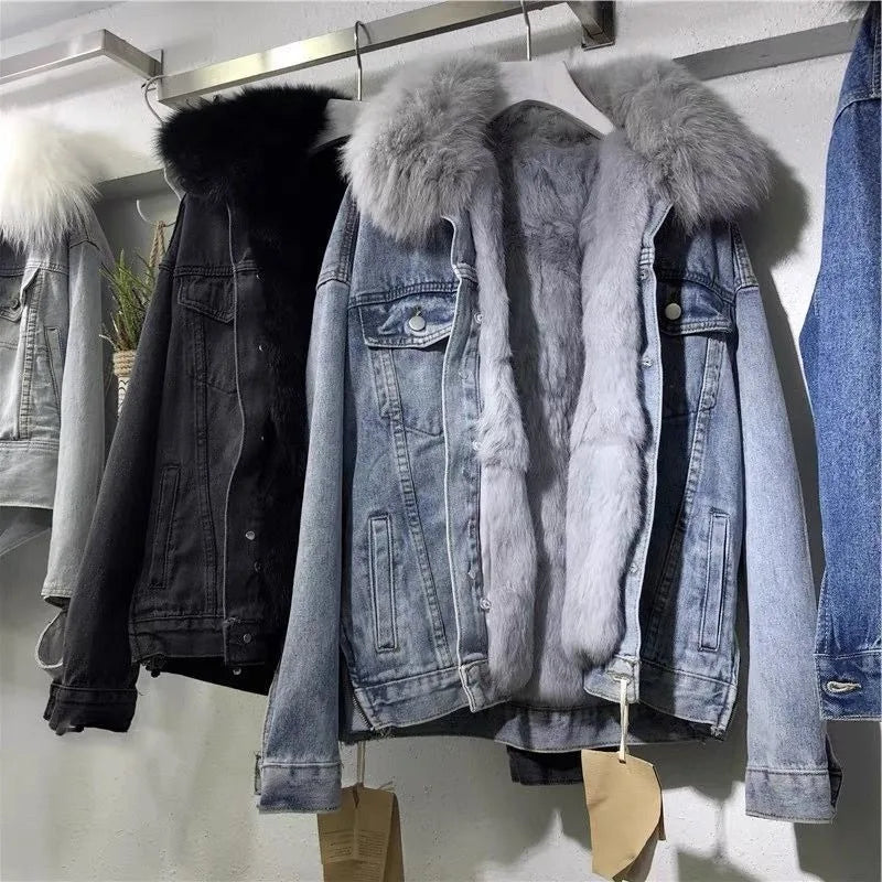 Valenzora - Fashionable warm denim jacket for women