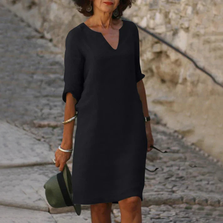 Valenzora | Elegantes Sommerkleid mit V-Ausschnitt