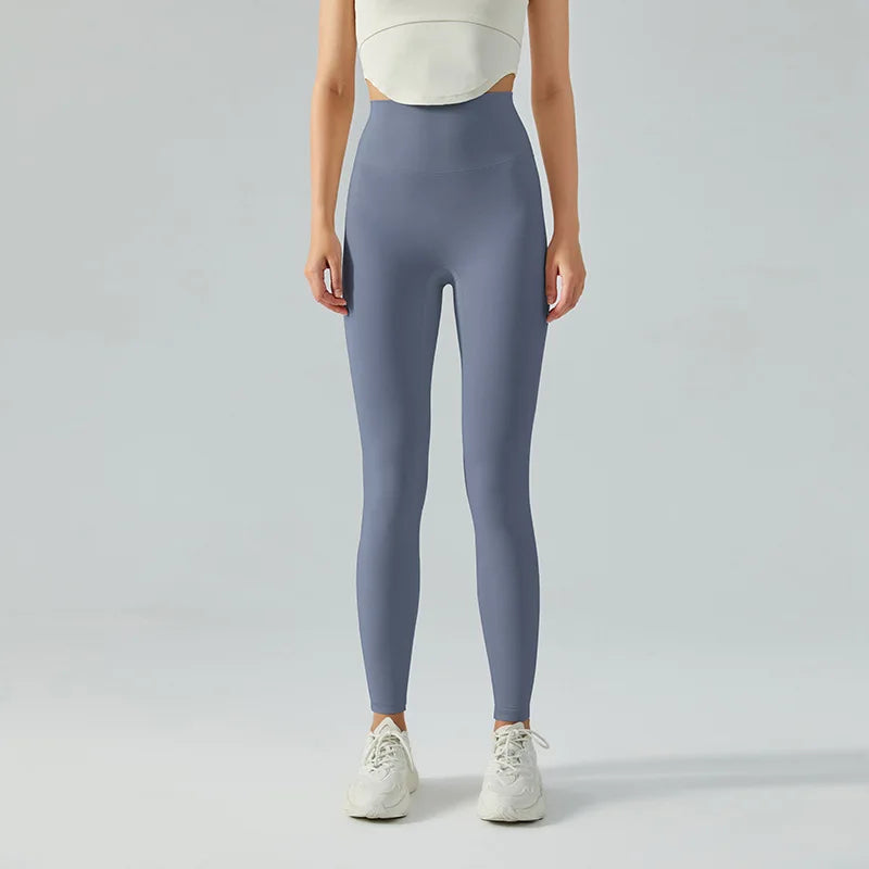 Valenzora | Emily Sportswear Naked High-Waisted Tight Yoga Pants Double-Sided Brushed Peach Butt-Lifting Running Sports Fitness Leggings