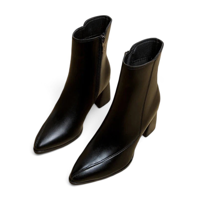 Valenzora - Women's trendy chunky heeled boots with pointed toe and waterproof platform