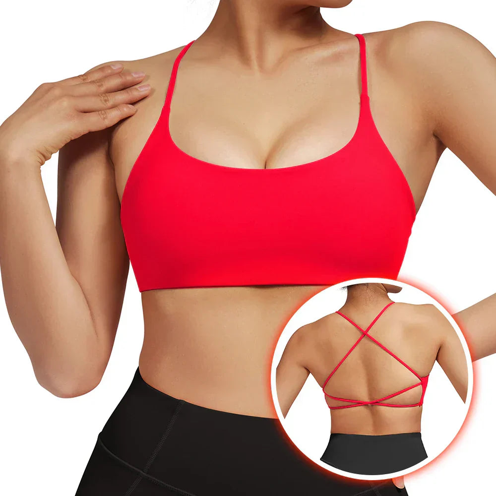 Valenzora | Backless Shockproof Fitness Sports Bra with Padding for Women
