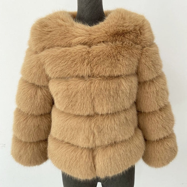 Valenzora Damenmantel | Kuscheliger Kunstfellmantel: Stylischer Nerzmantel für Damen