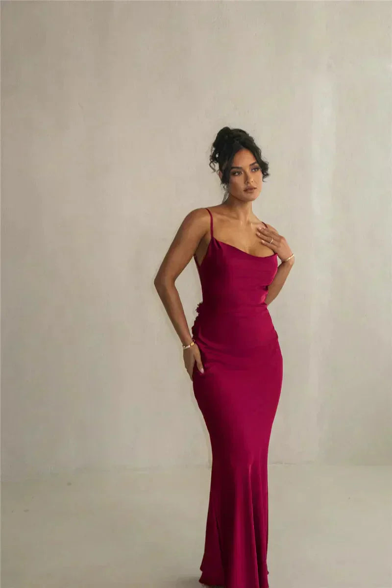 Valenzora | Satin Floral Dress Style