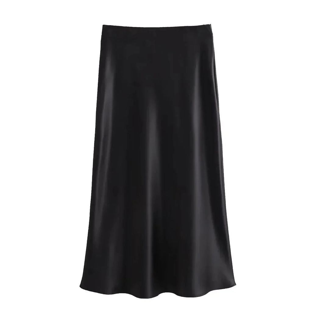 Valenzora | Satin Maxi Skirt for Women