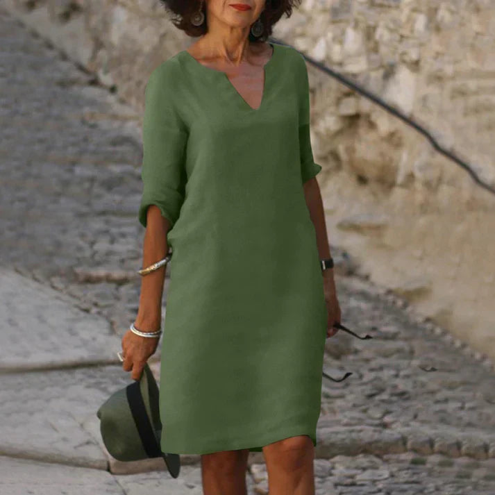 Valenzora | Elegantes Sommerkleid mit V-Ausschnitt