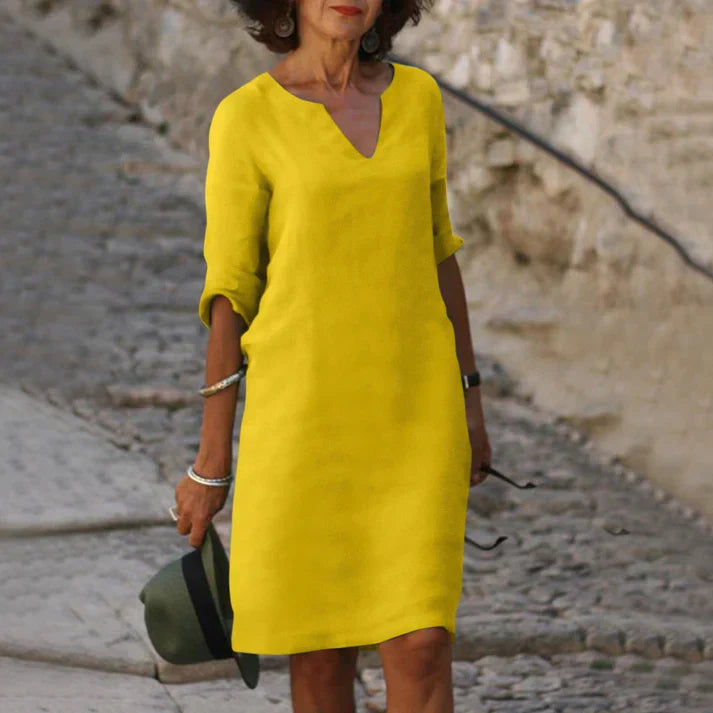 Valenzora | Elegantes Sommerkleid mit V-Ausschnitt