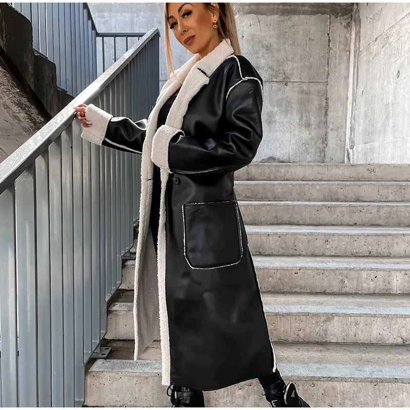 Lederjacke mit Fell