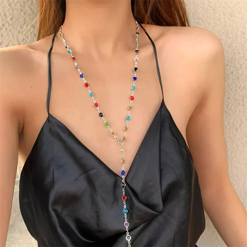 Valenzora | Bunte Halskette mit Zirkonia-Kristallen
