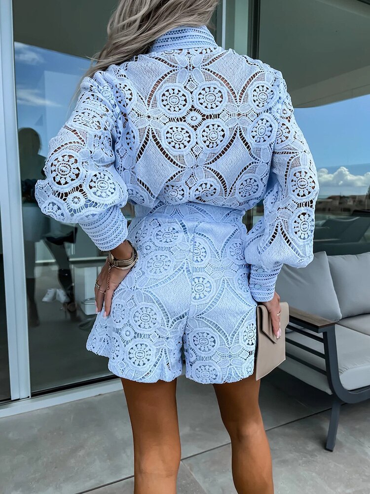Valenzora | Long-sleeved jumpsuit with lace