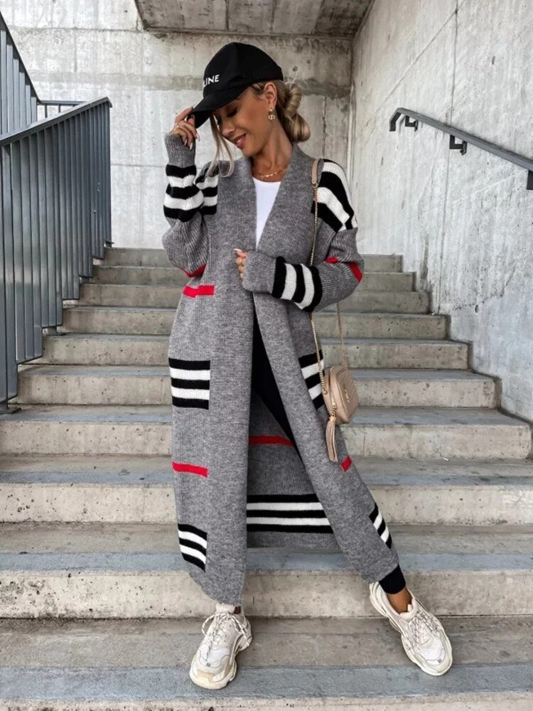 Valenzora - Long striped cardigan