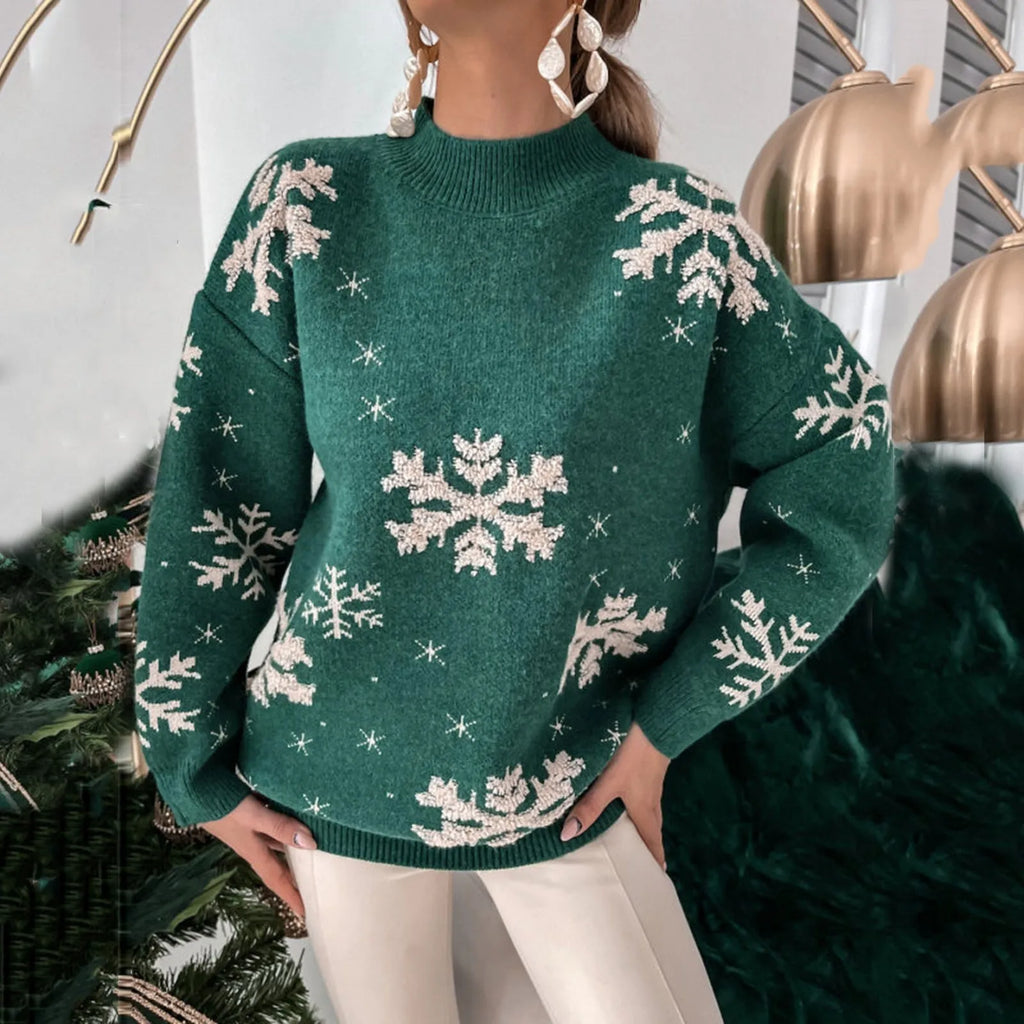 Valenzora – Hässlicher Weihnachtspullover – Glitzernder Schneeflocken-Look mit festlichem Flair