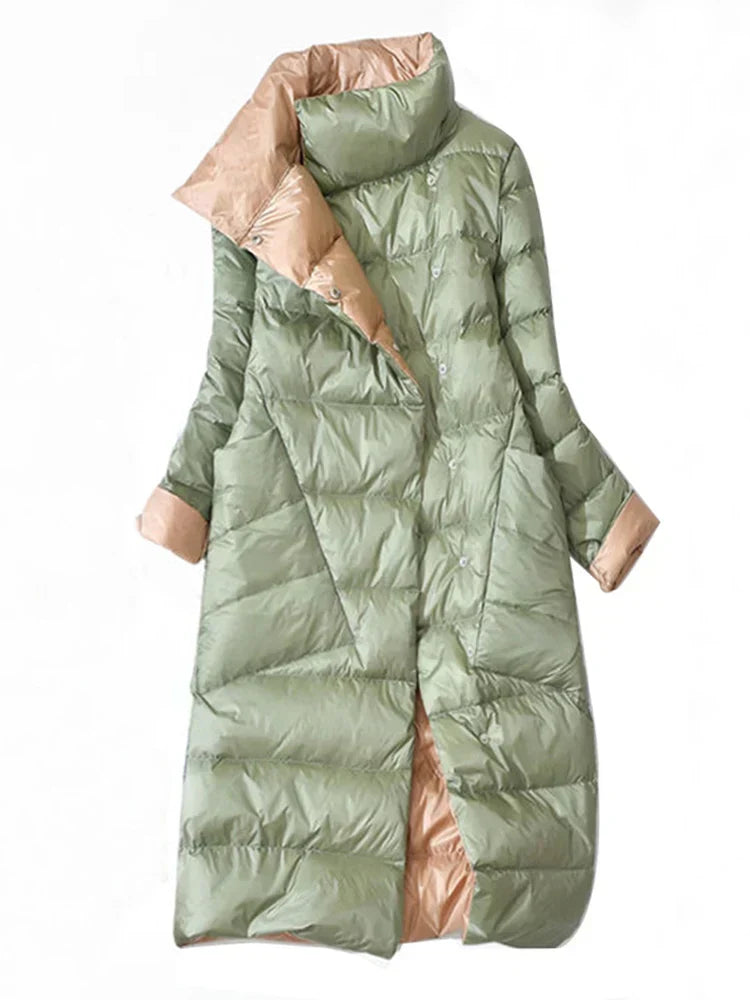 long checked coat