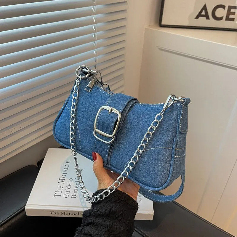 Valenzora | Modern Denim Personalized Design Excellent Structure Shoulder Underarm Small Rectangular Pocket