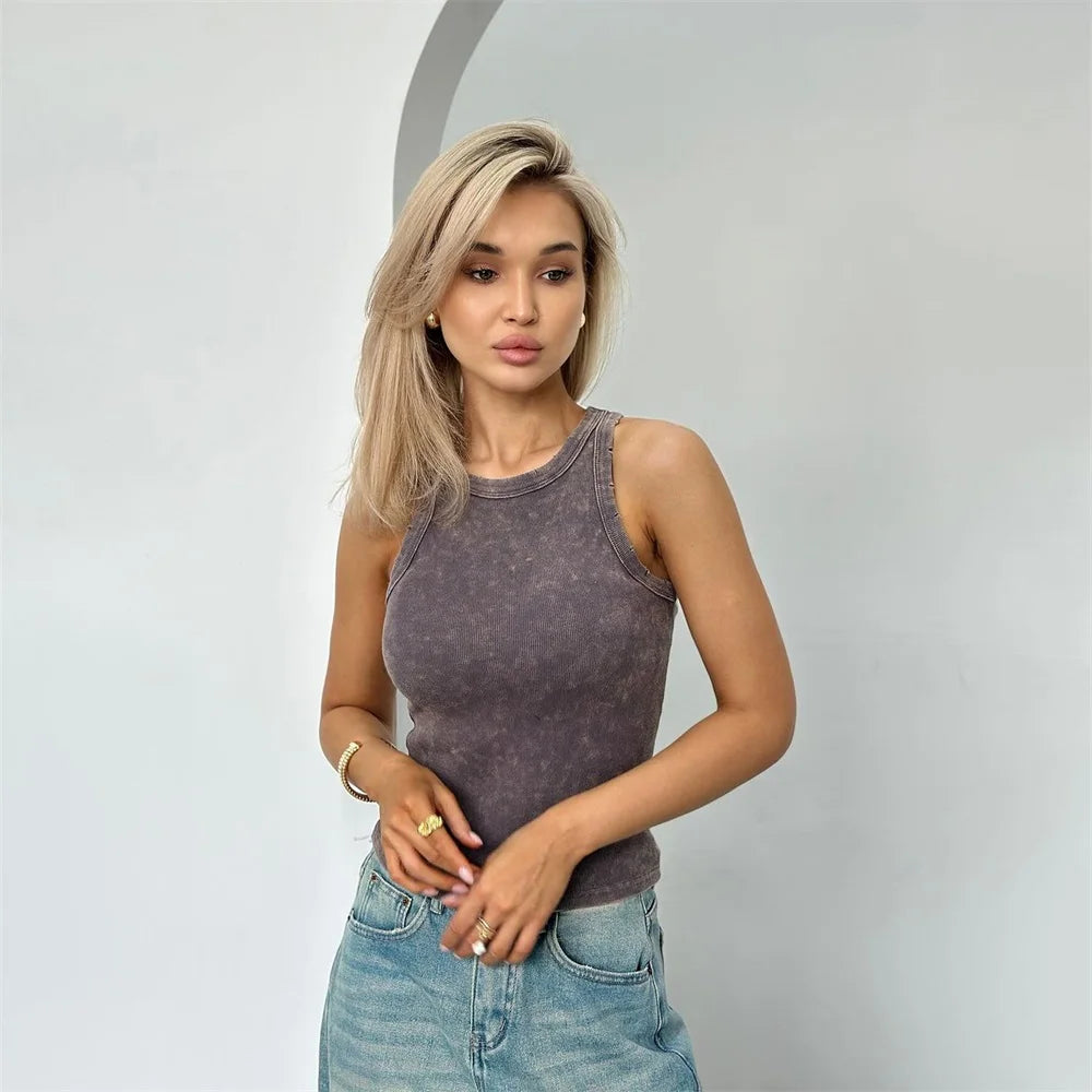 Vintage zerrissenes ärmelloses Tanktop