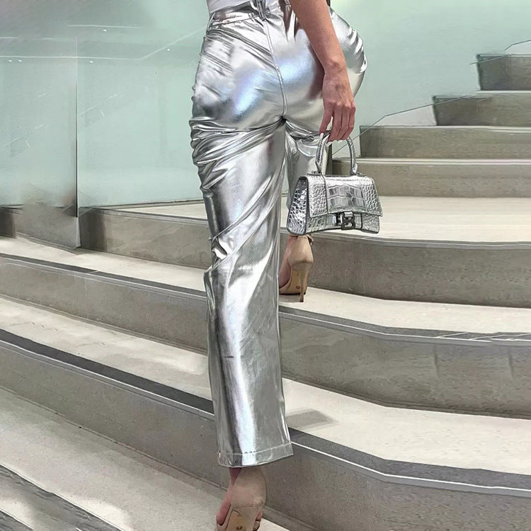 Valenzora - Silver metallic trousers
