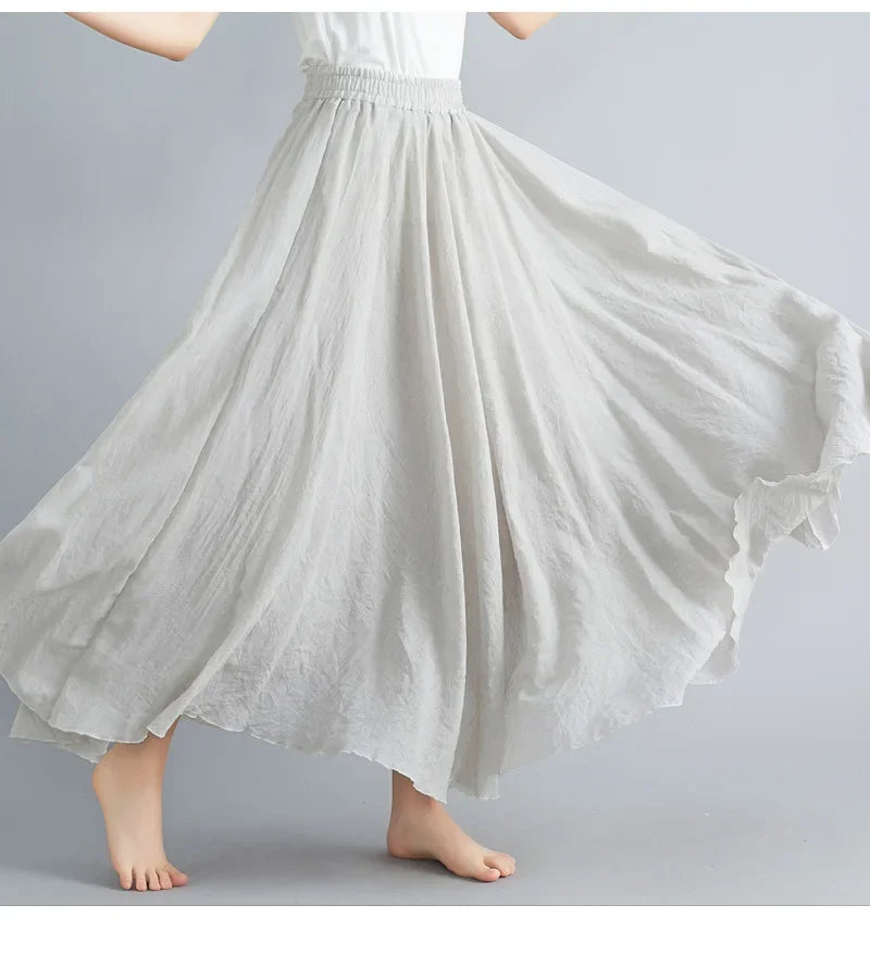 Valenzora | Fashion Baumwolle Leinen Kleidung Damenröcke Maxi Y2K Elegante Strand Saia Ropa Mujer Freizeitkleid Boho Lange Röcke Faldas Harajuku