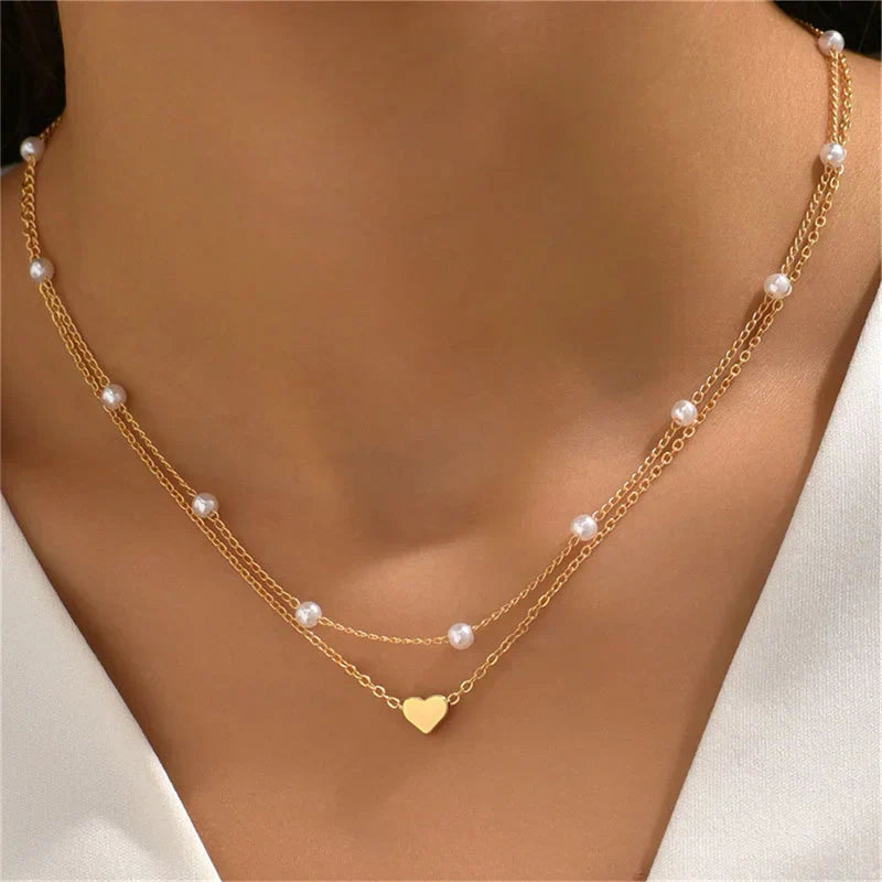 Valenzora | Perlen-Choker-Halskette mit Herz für Frauen