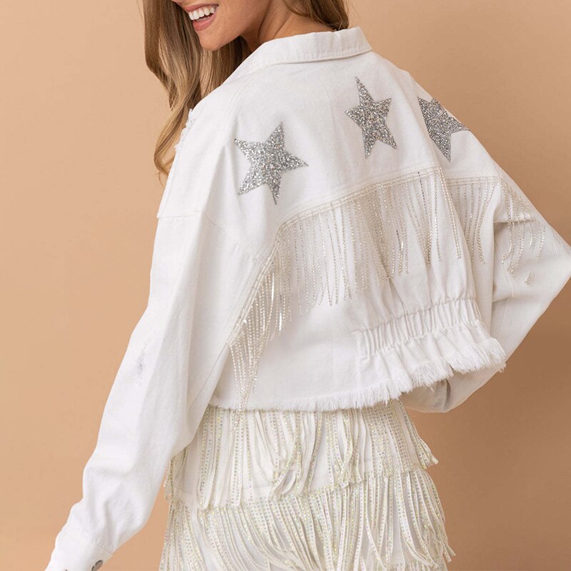 Valenzora – Jeansjacke mit Fransen