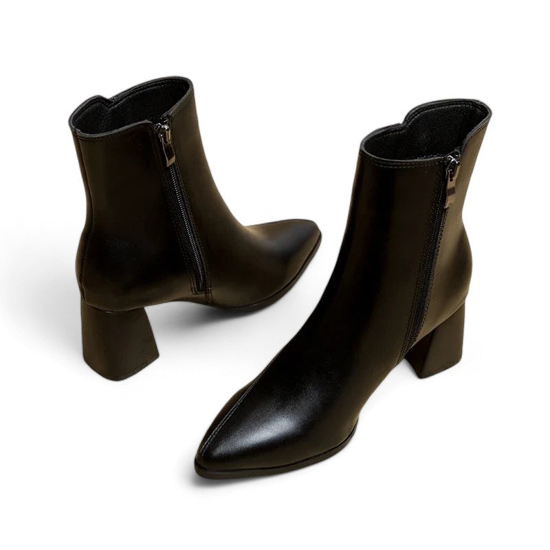 Valenzora - Women's trendy chunky heeled boots with pointed toe and waterproof platform