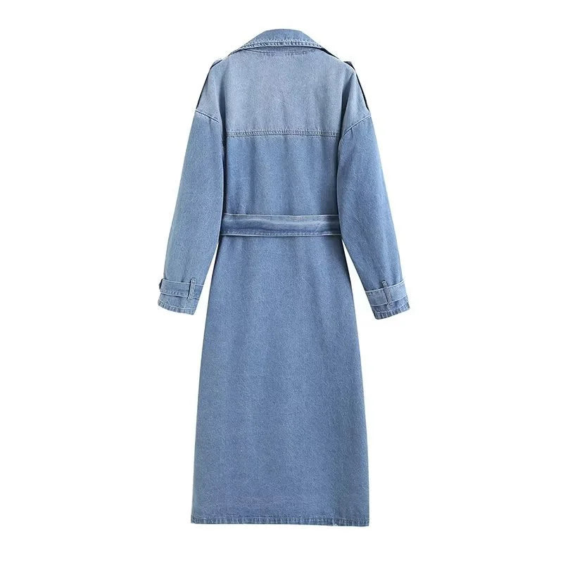 Valenzora | Langer Jeans-Trenchcoat für Damen