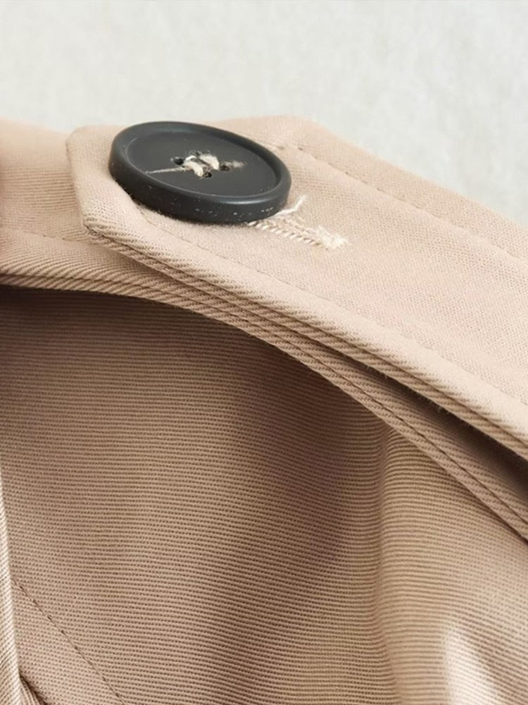 Valenzora - Short Beige Trench Coat For Stylish Appearances