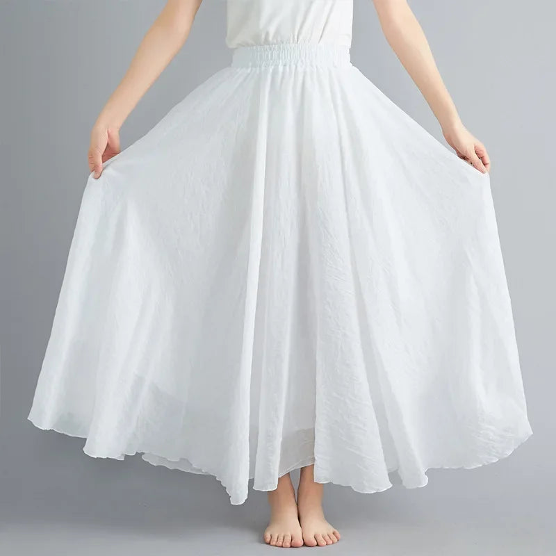 Valenzora | Fashion Baumwolle Leinen Kleidung Damenröcke Maxi Y2K Elegante Strand Saia Ropa Mujer Freizeitkleid Boho Lange Röcke Faldas Harajuku