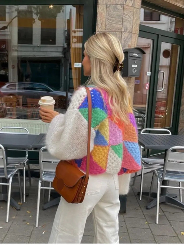 Striped open cardigan