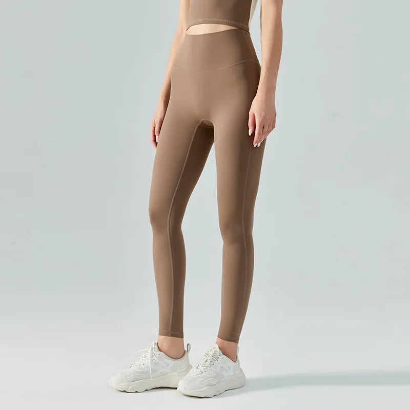Valenzora | Emily Sportswear Naked High-Waisted Tight Yoga Pants Doppelseitig gebürstet Pfirsich Po-liftend Lauf-Sport-Fitness-Leggings
