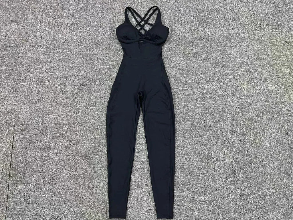 Valenzora | Sporty Jumpsuit Women's Sportswear Push-Up Gym Set Women's Fitness Overall Lycra Sports Outfit for Women Sportswear Yoga Clothing Pink