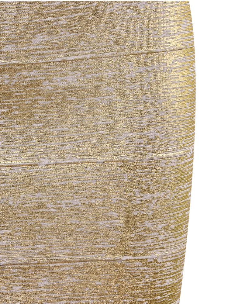 Valenzora | Großhandel Damen Sommer Mode Sexy Gold Bronze Verbandrock Designer Nachtclub Bodycon Bleistiftrock Faldas 46cm