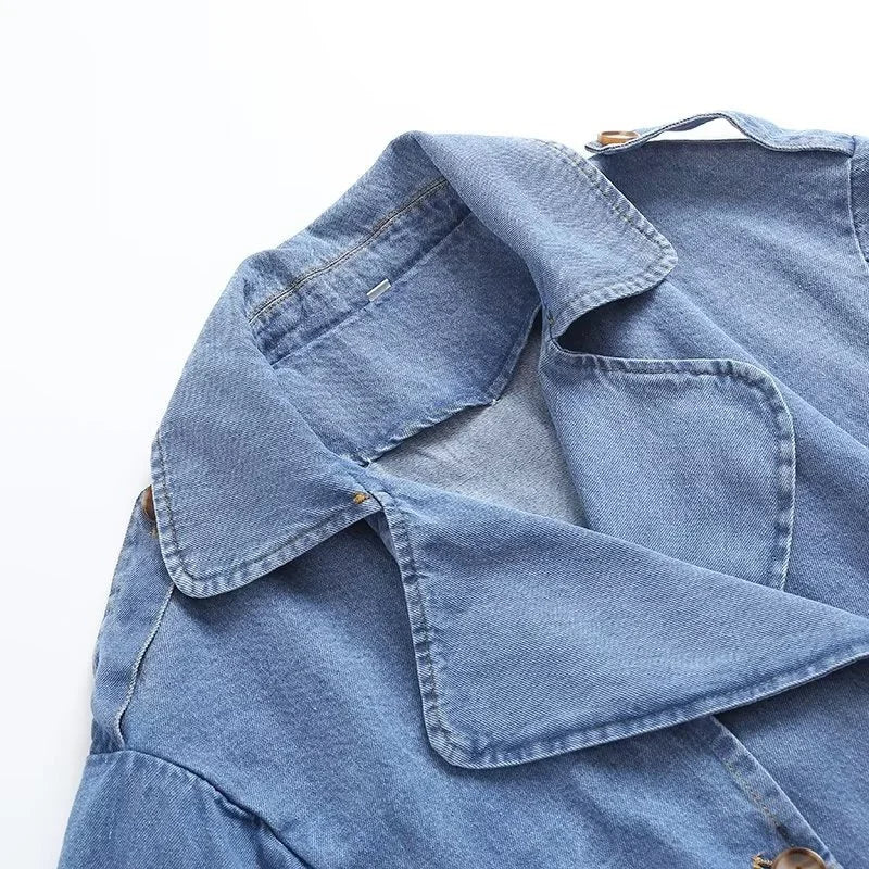 Valenzora | Langer Jeans-Trenchcoat für Damen