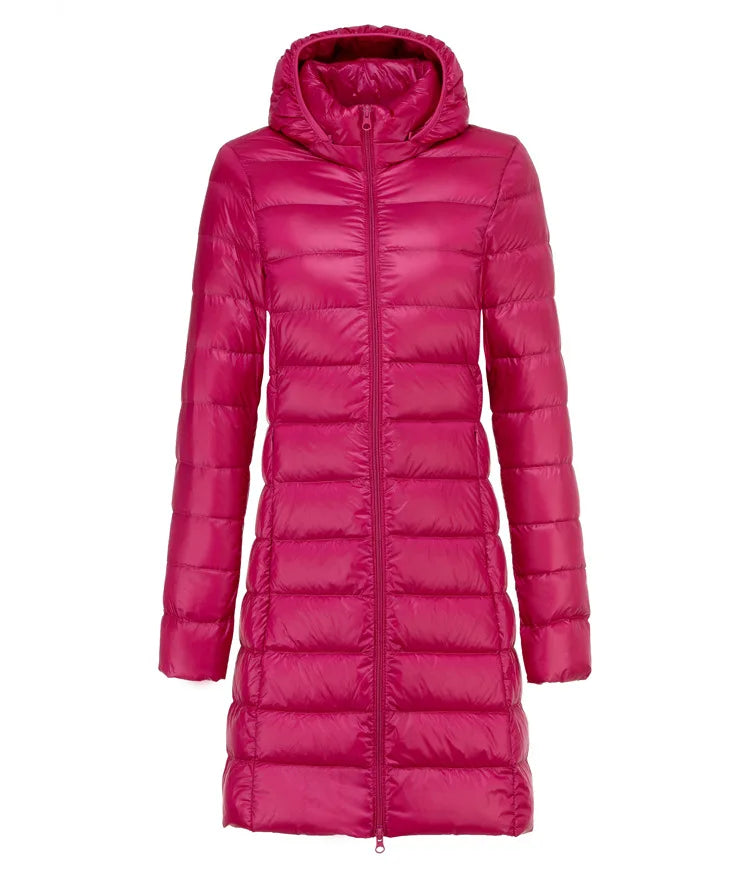Valenzora | Lange leichte Daunenjacke