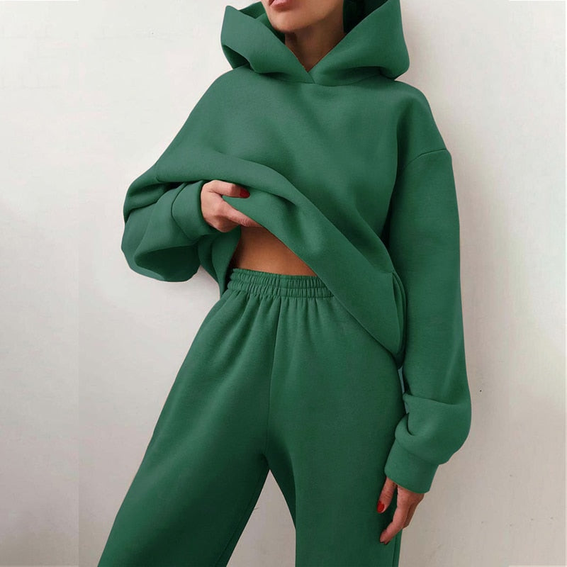 Valenzora – Bequemer zweiteiliger Kapuzenanzug im Oversized-Look