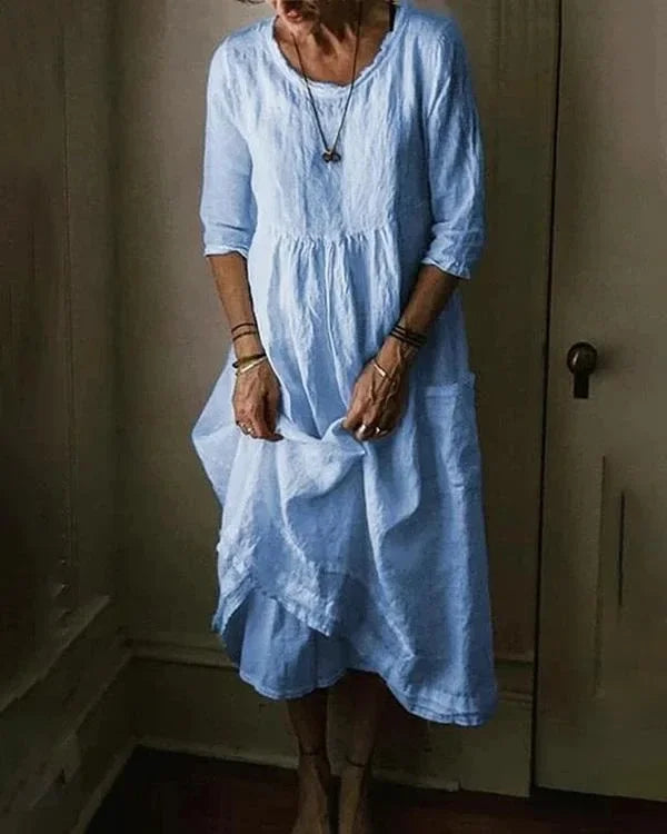 Valenzora | Oversized women's dress made of cotton-linen