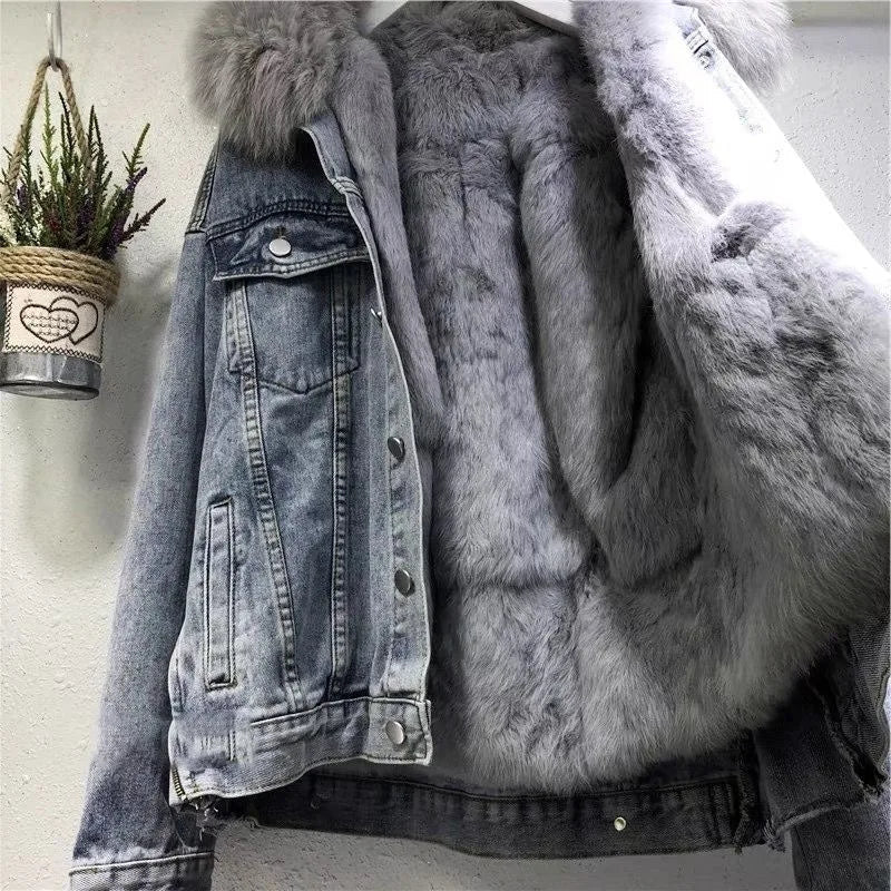 Valenzora - Fashionable warm denim jacket for women