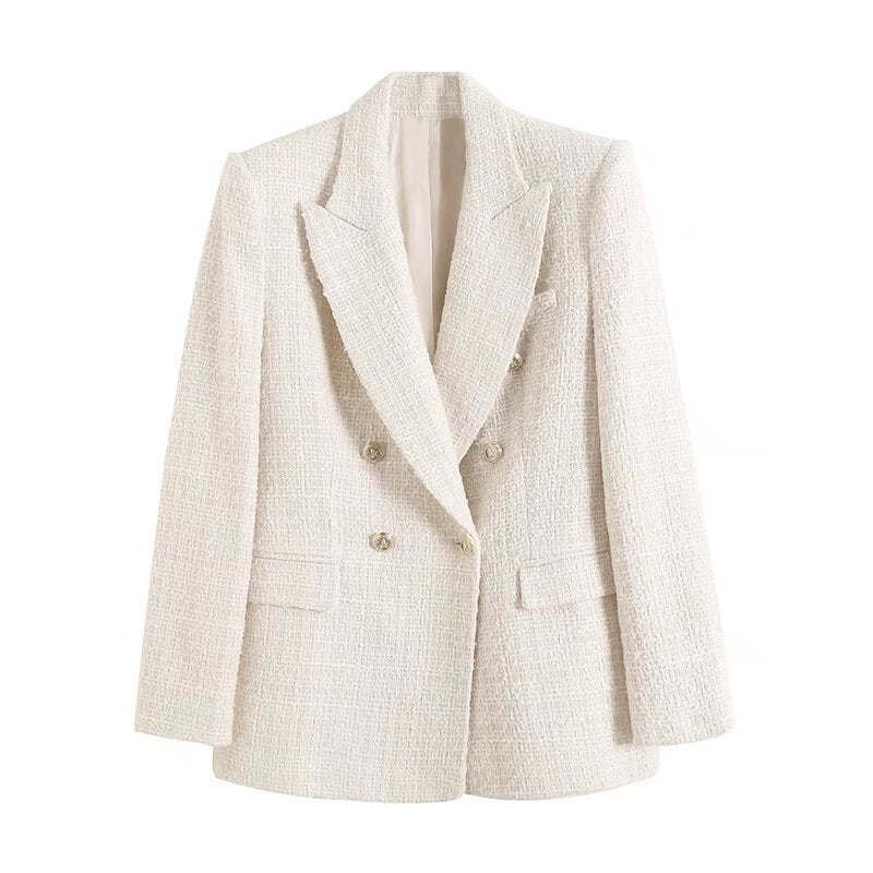 Charm: Exklusiver beigefarbener Vintage Blazer für Damen