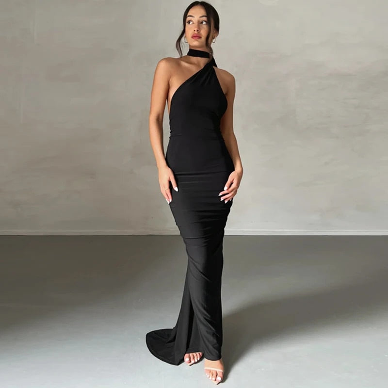 Valenzora | Elegantes, eng anliegendes Kleid mit One-Shoulder-Schnitt und hohem Rücken