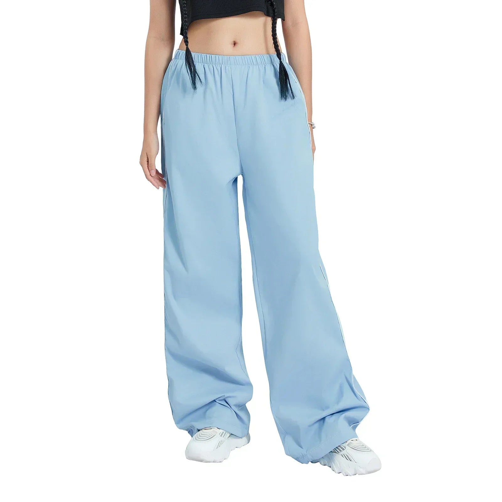 Valenzora | Damen Y2K Cargohose mit elastischem Bund, locker sitzende, unifarbene Jogginghose, Trainingshose mit Taschen, Streetwear
