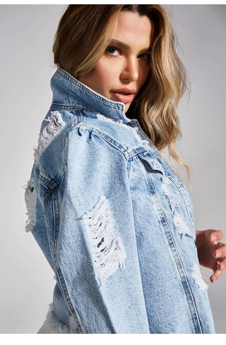 Zerrissene Jeansjacke