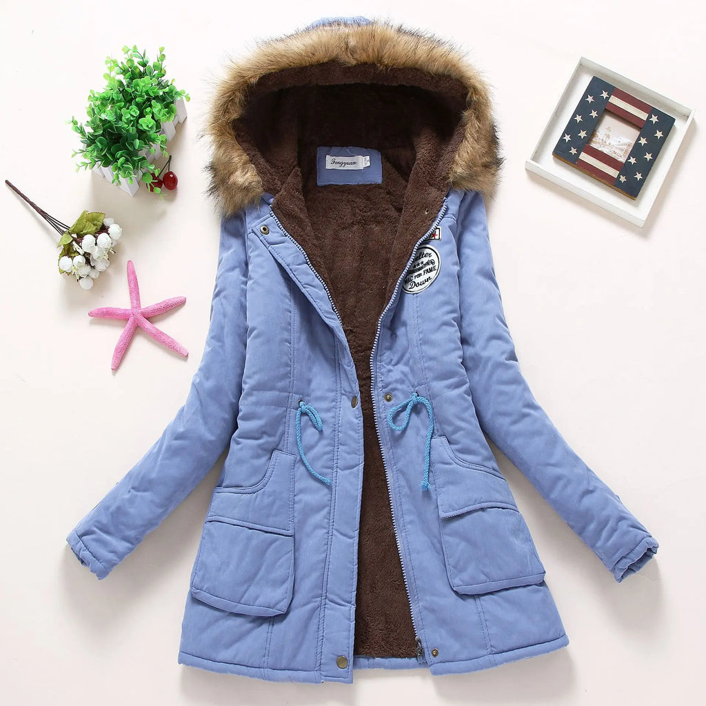 Valenzora | Fashionable winter jacket with faux fur trim