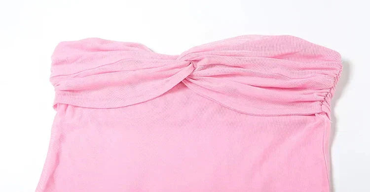 Valenzora | Patchwork Maxi Dress Scarf Backless Strapless Ruffled Banquet