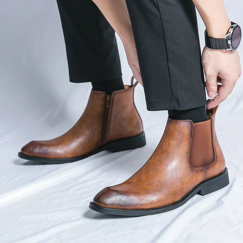 Valenzora | Lederstiefel mit Reißverschluss