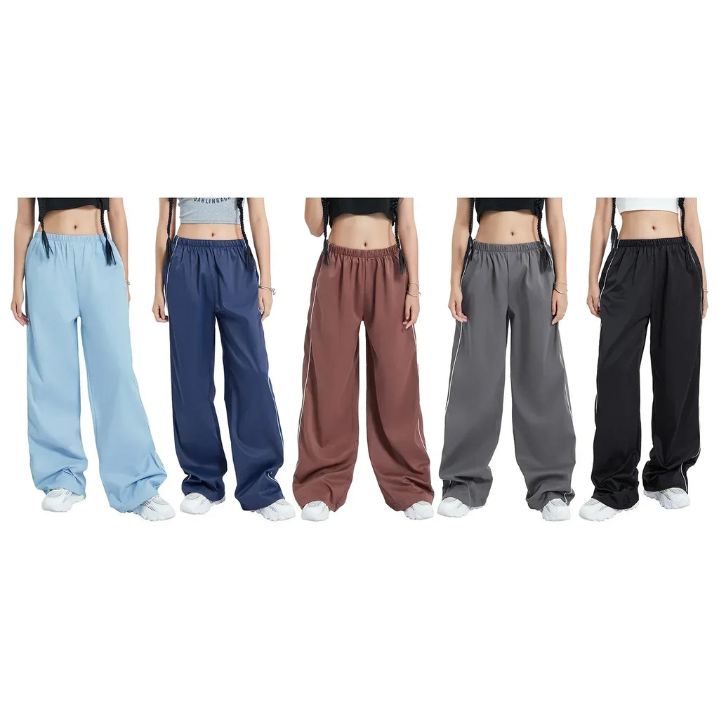 Valenzora | Women's Y2K Elastic Waist Cargo Pants Loose Solid Color Jogging Pants Tracksuit Bottoms with Pockets Streetwear